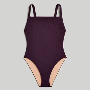 Madewell Ribbed Plum One Piece Swimsuit